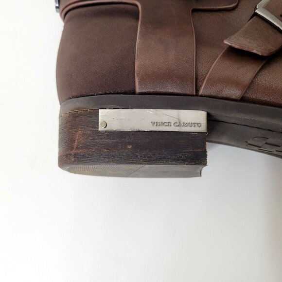 Vince Camuto Paton Brown Leather Knee-High Riding Boots - Picture 7 of 11